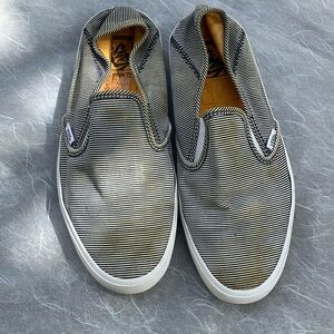 Vans loafers women’s size 10.5 Vans Black and White Striped sailor Slip-On Shoes